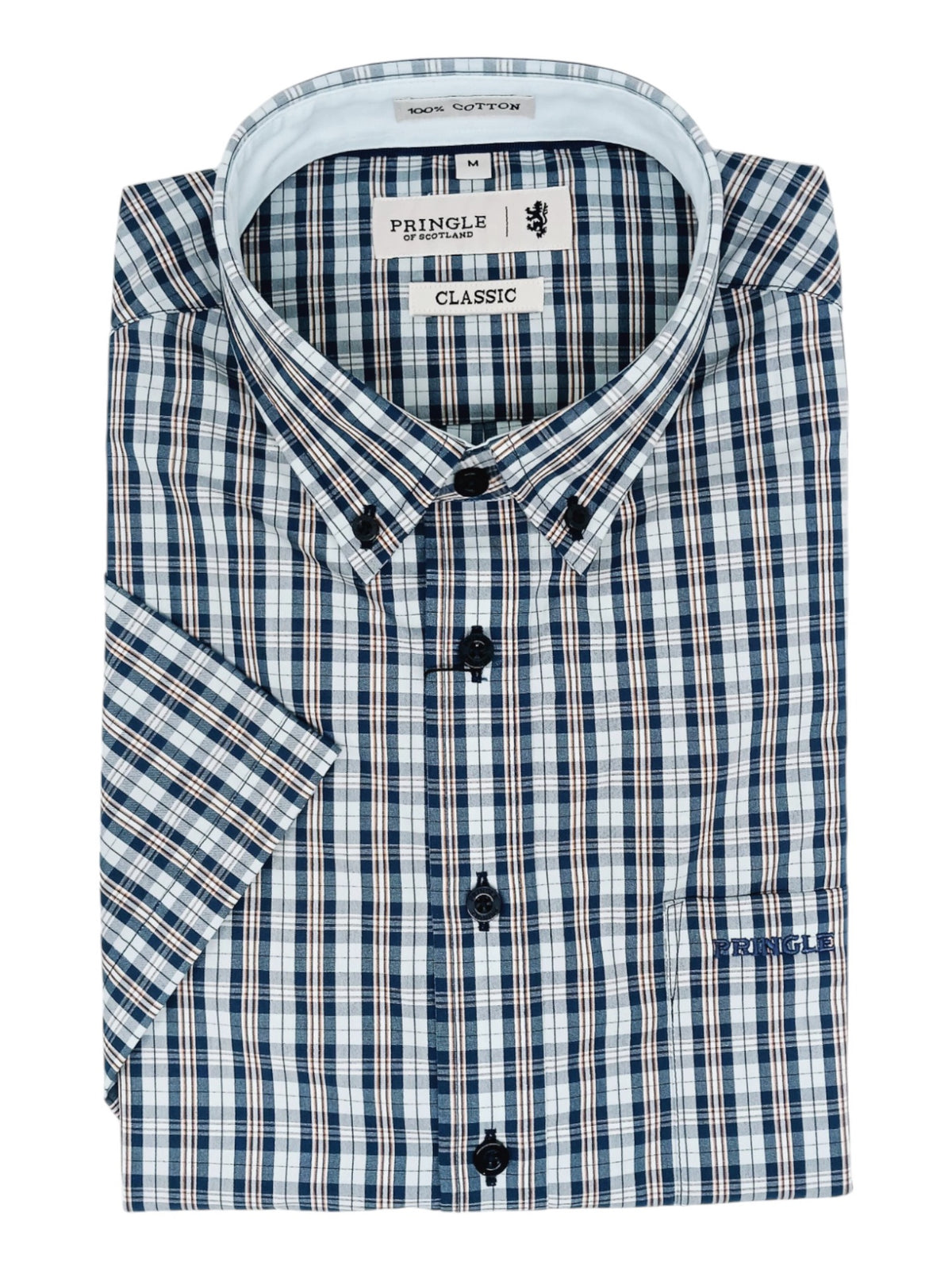 Pringle Mens Patrick Short Sleeve Classic Shirt In Blue