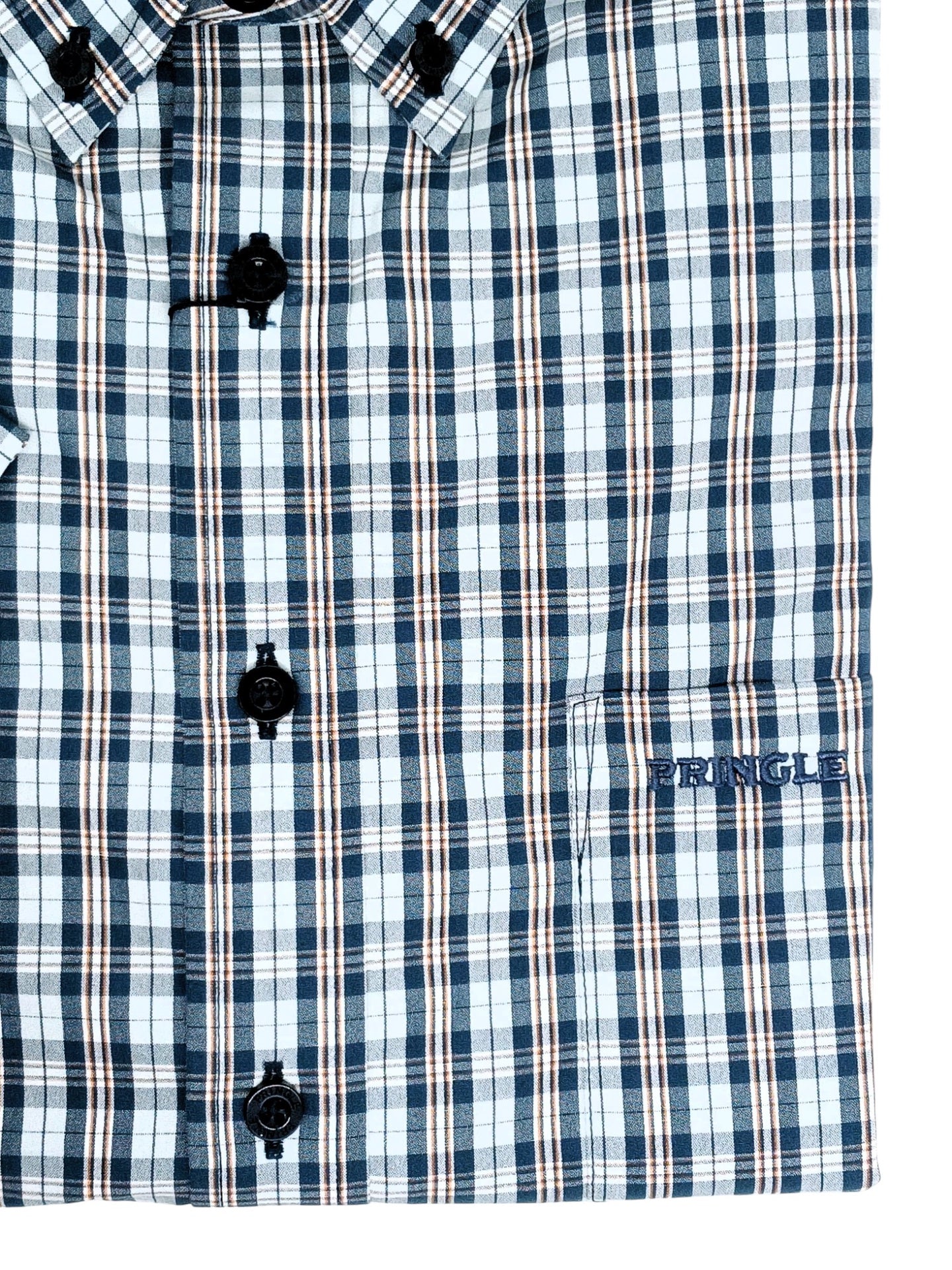 Pringle Mens Patrick Short Sleeve Classic Shirt In Blue