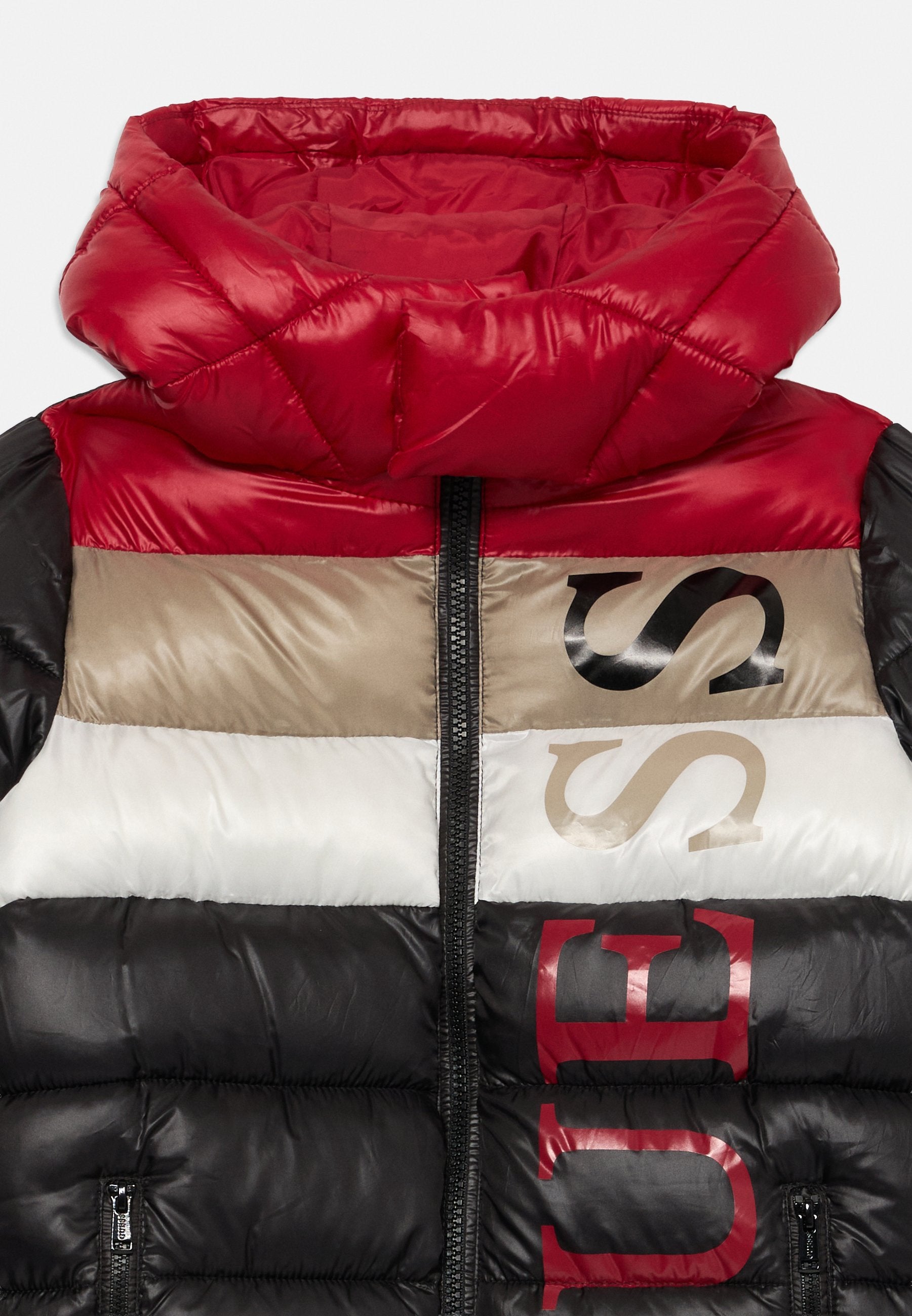 Guess Boys Padded Long Sleeve Puffer Jacket In Black