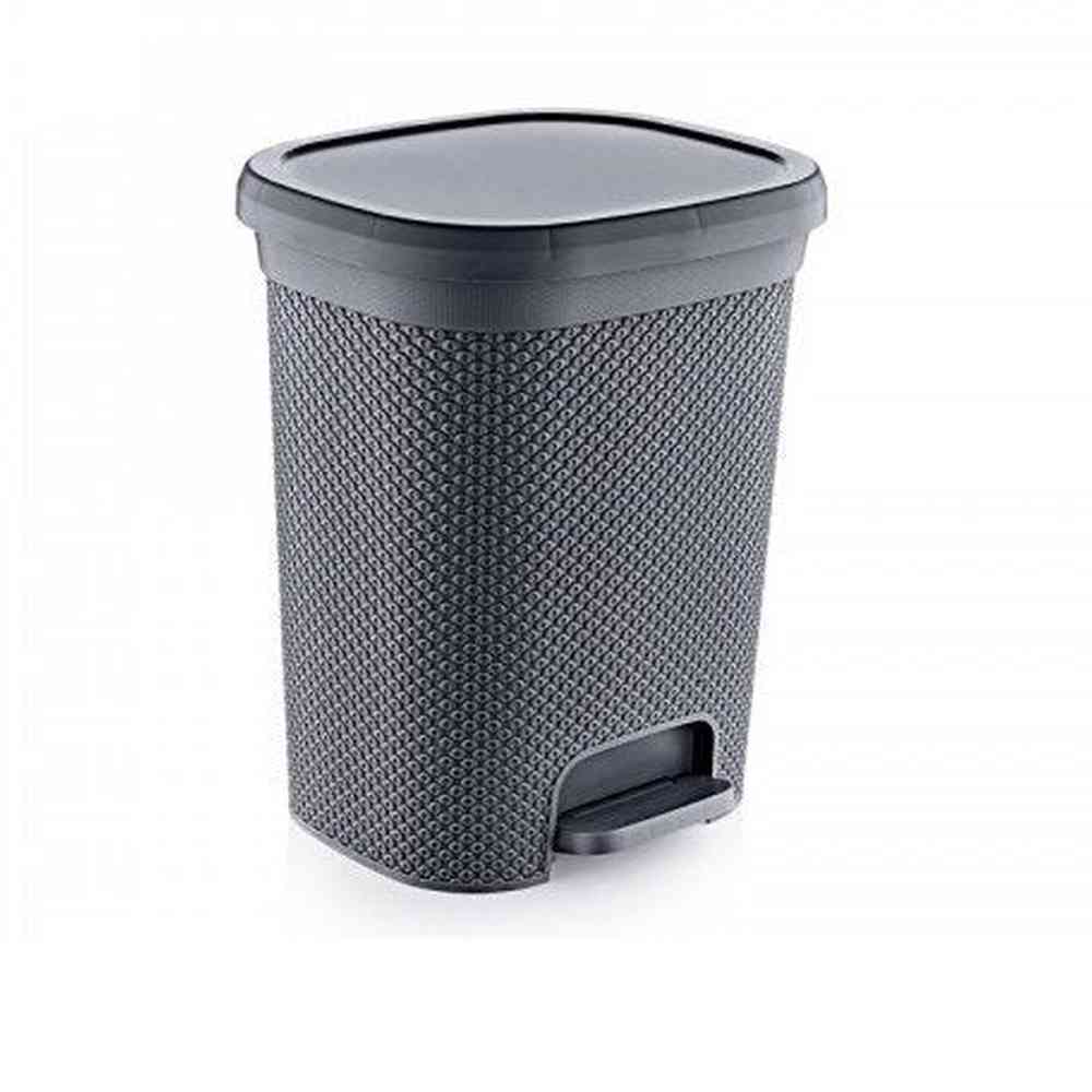 Diamond Pedal Dustbin In Grey