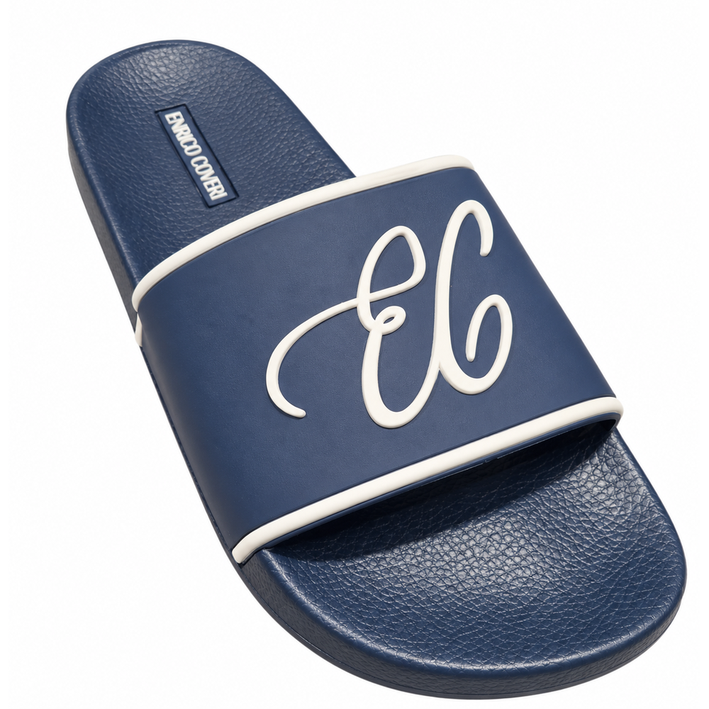 Enrico Coveri Slides In Navy & White