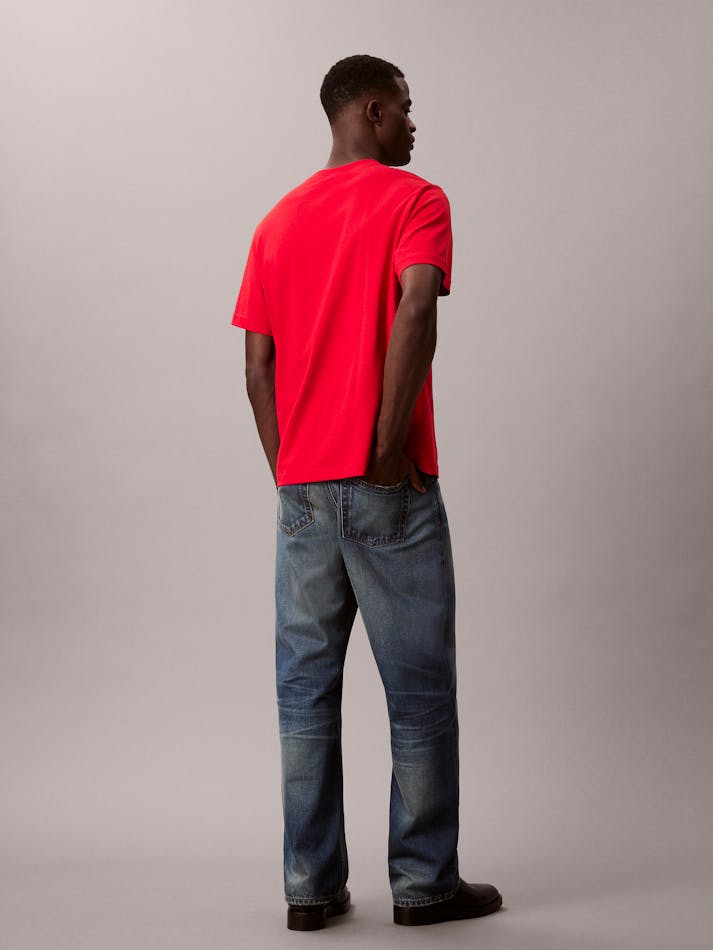 Calvin Klein Mens Easy Monogram T-Shirt In Red