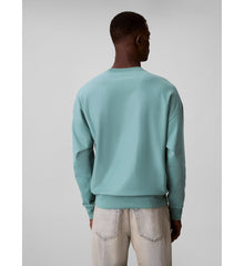 Calvin Klein Mens Premium Terry Monologo Sweatshirt In Teal
