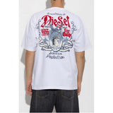 Diesel Mens T-Box Relaxed T-Shirt In White/Red