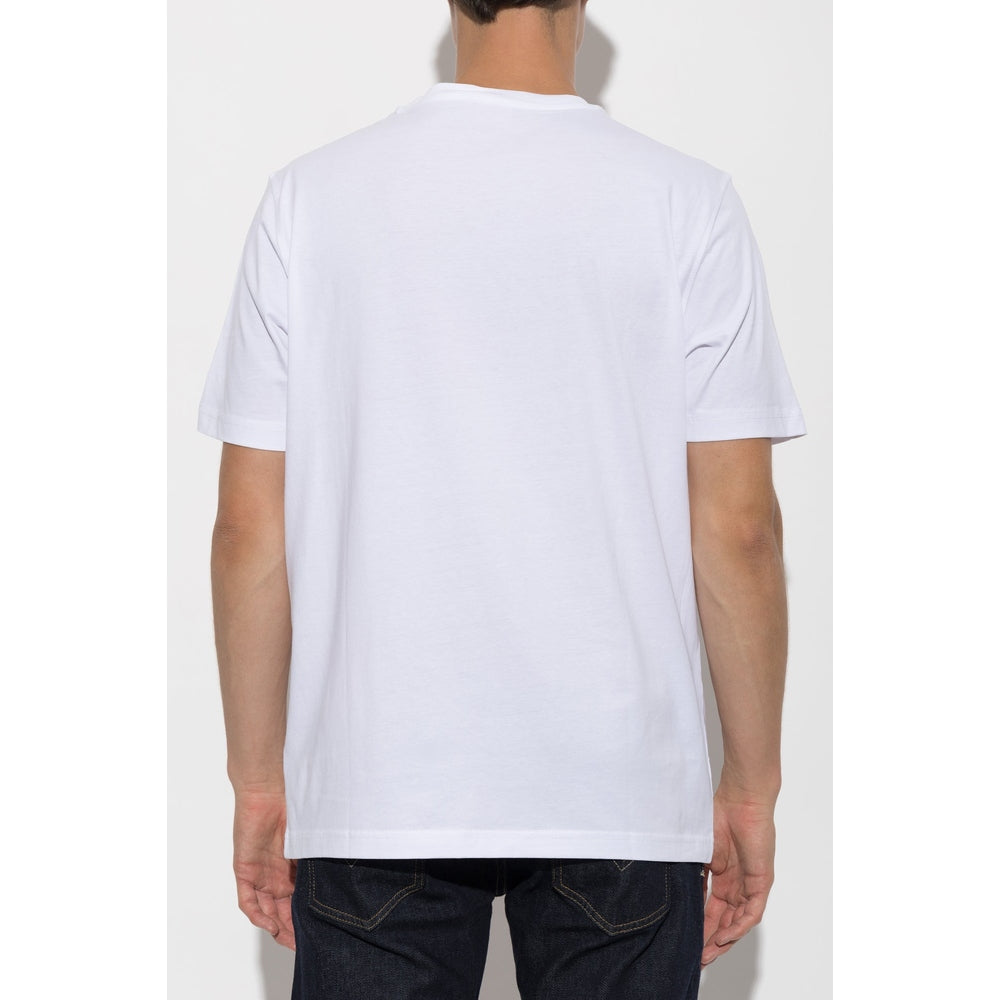 Diesel Mens T-Adjust Short Sleeves Regular T-Shirt In White/Red