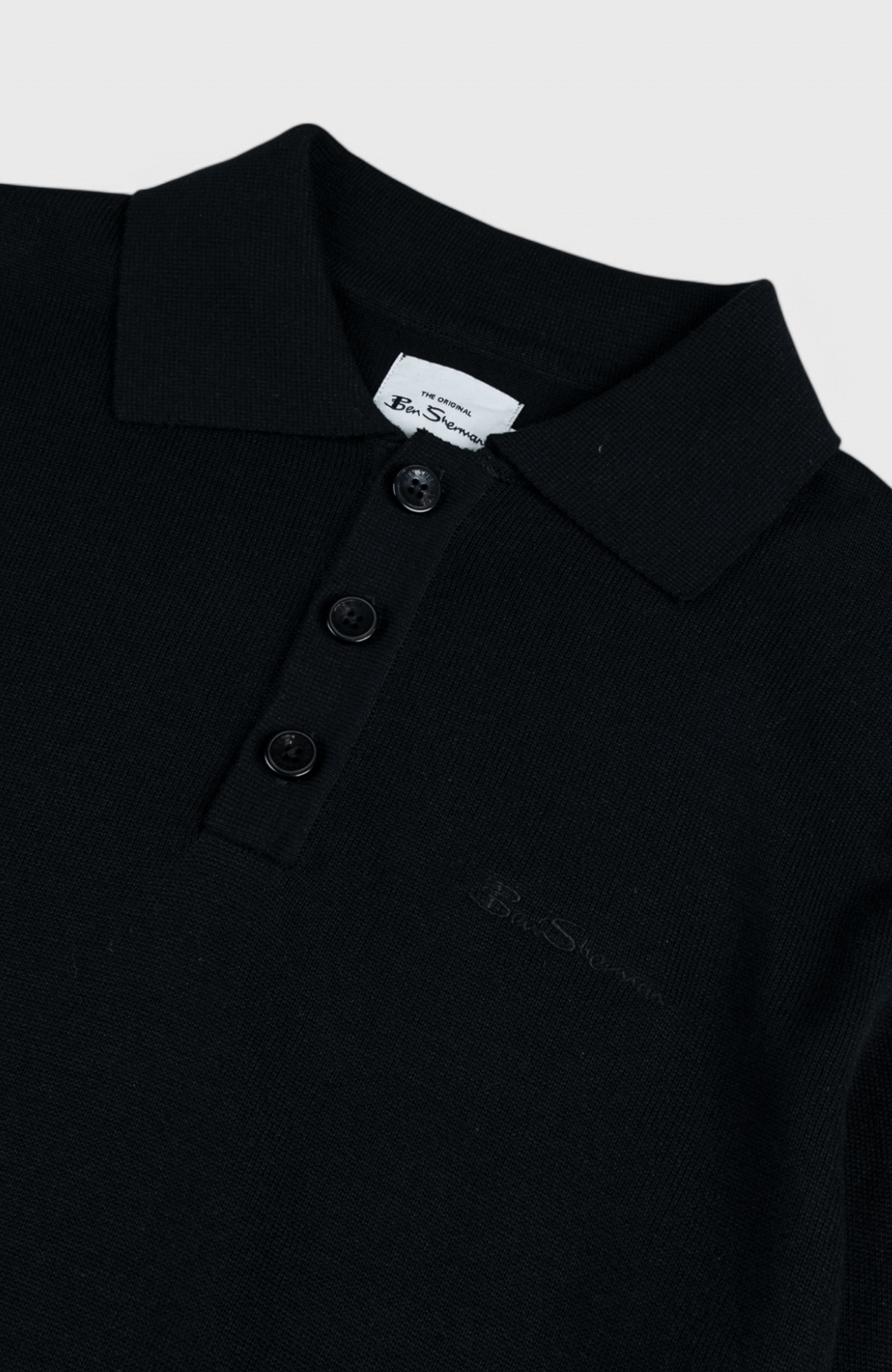 Ben Sherman Black Knit Sportshirt