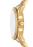 Micheal Kors Womens Byrant Stainless Steel Cubic Zirconia Watch In Gold