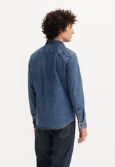 Levis Mens Battery Housemark Slim Shirt In Medium Wash