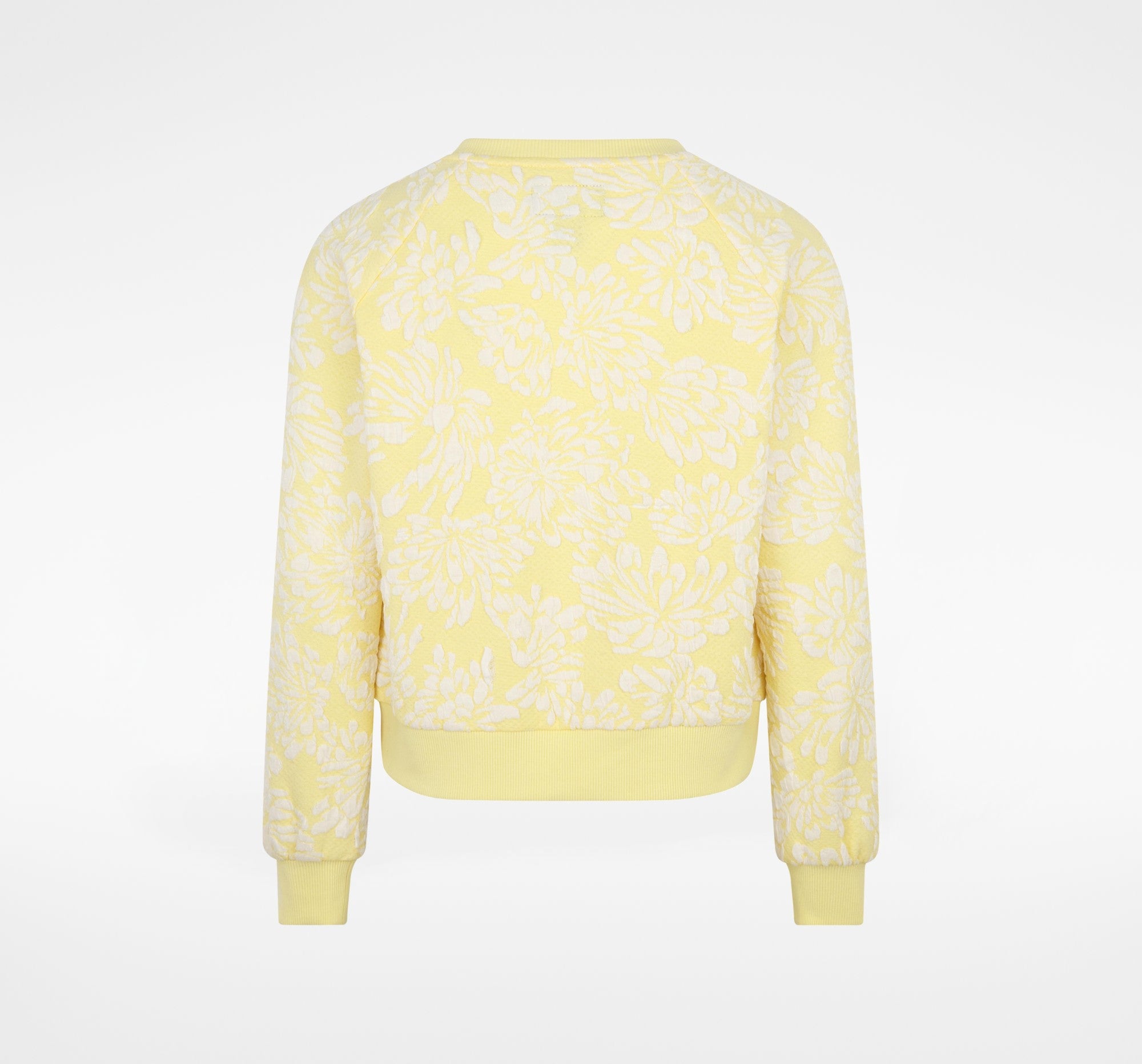 Converse Girls Floral Jacquard Crewneck Sweatshirt In Yellow