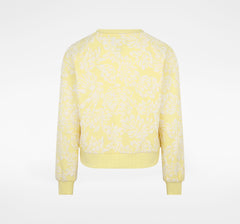 Converse Girls Floral Jacquard Crewneck Sweatshirt In Yellow