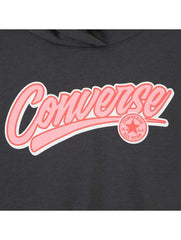 Converse Girls Relaxed Graphic Hoodie In Charcoal