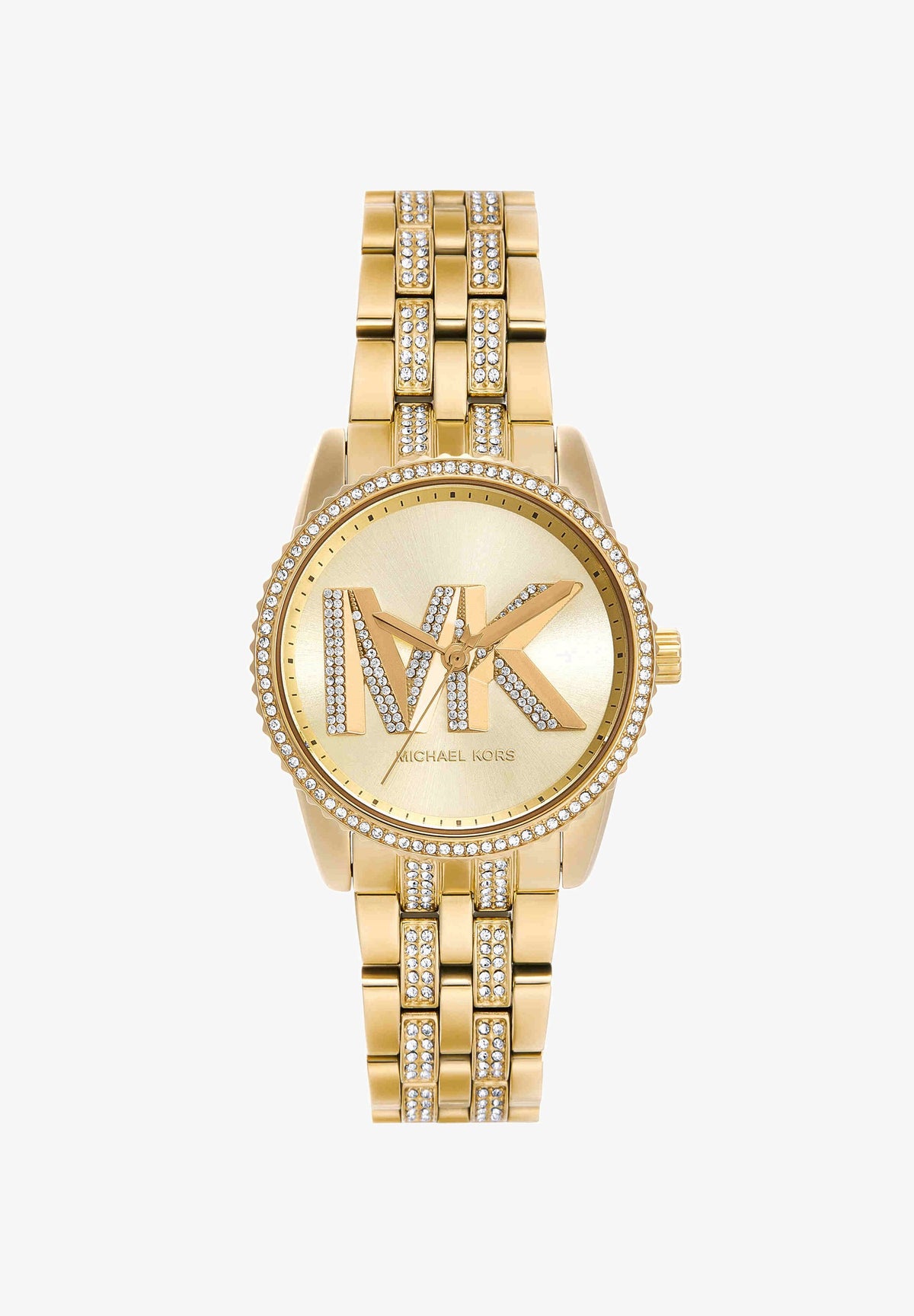 Micheal Kors Womens Byrant Stainless Steel Cubic Zirconia Watch In Gold