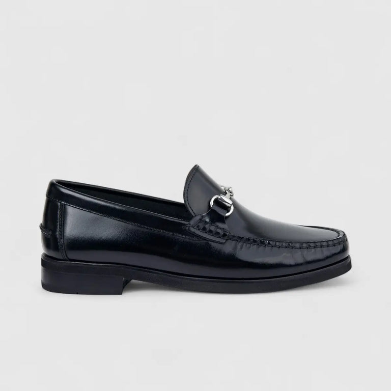 Florsheim Mens Berkley Flex Bit Leather Shoes In Black