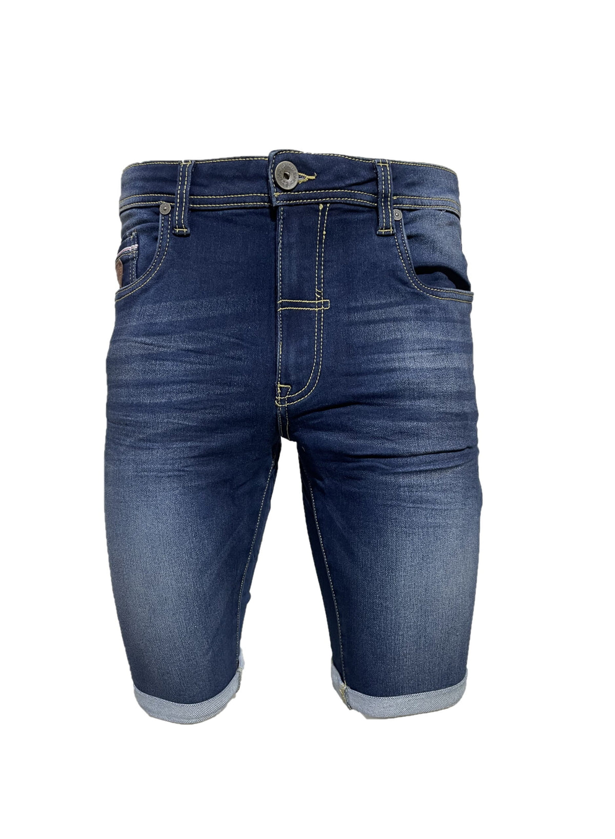 Soviet Mens Fashion Denim Shorts In Dark Indigo