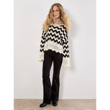 Mandi Pointelle Knit Chevron Jumper In Cream