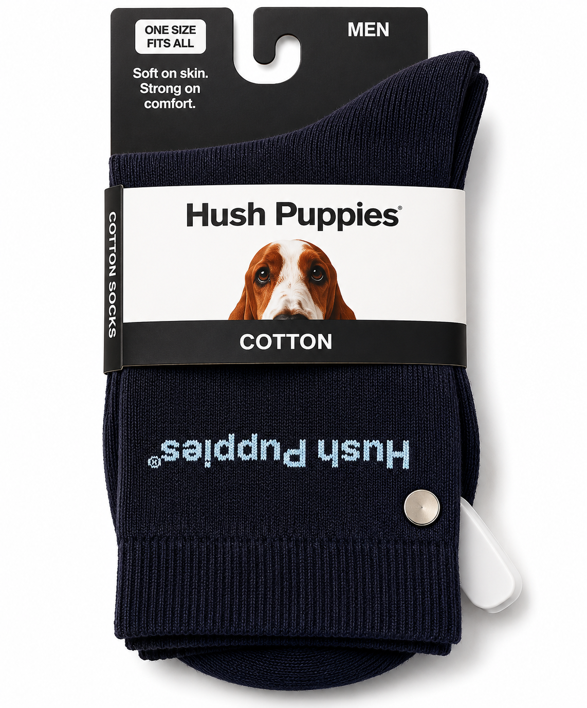 Hush Puppies Mens Combed Cotton Socks In Dark Navy