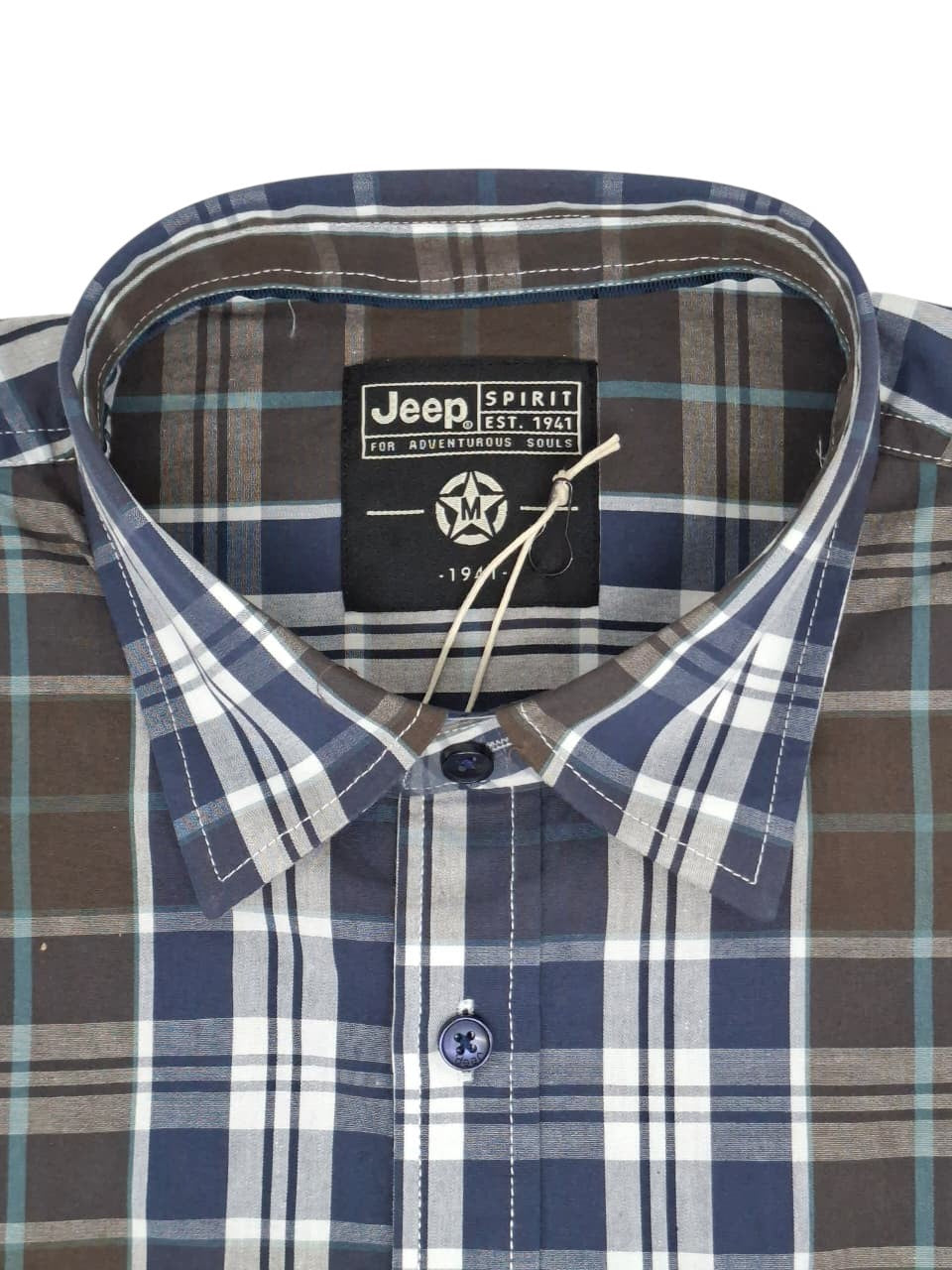 Jeep Mens Yarn Dye Ss Check Shirt Multi