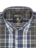 Jeep Mens Yarn Dye Ss Check Shirt Multi