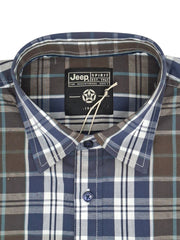 Jeep Mens Yarn Dye Ss Check Shirt Multi