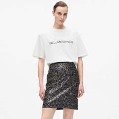 Karl Lagerfeld Mens Oversized Snow Leo Logo T-Shirt In White
