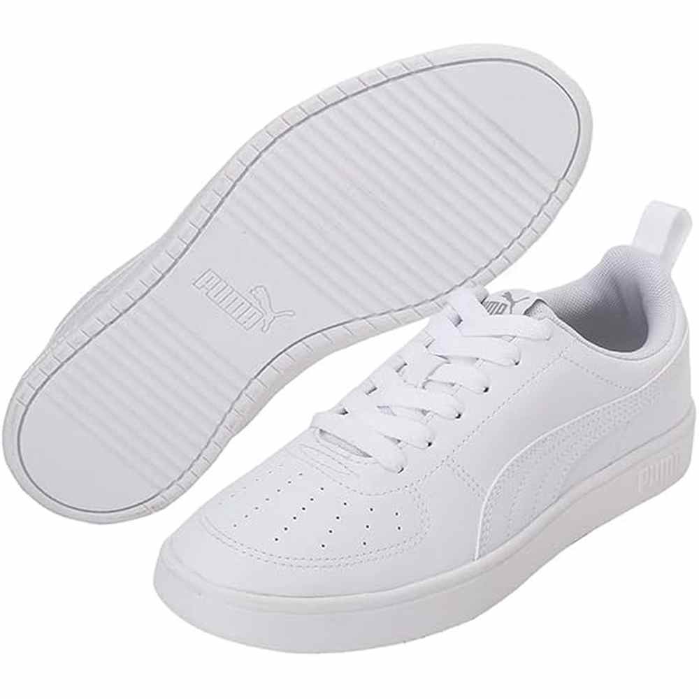 Puma Unisex Kiddies Rickie Junior Sneakers In White/Glaicer Gray