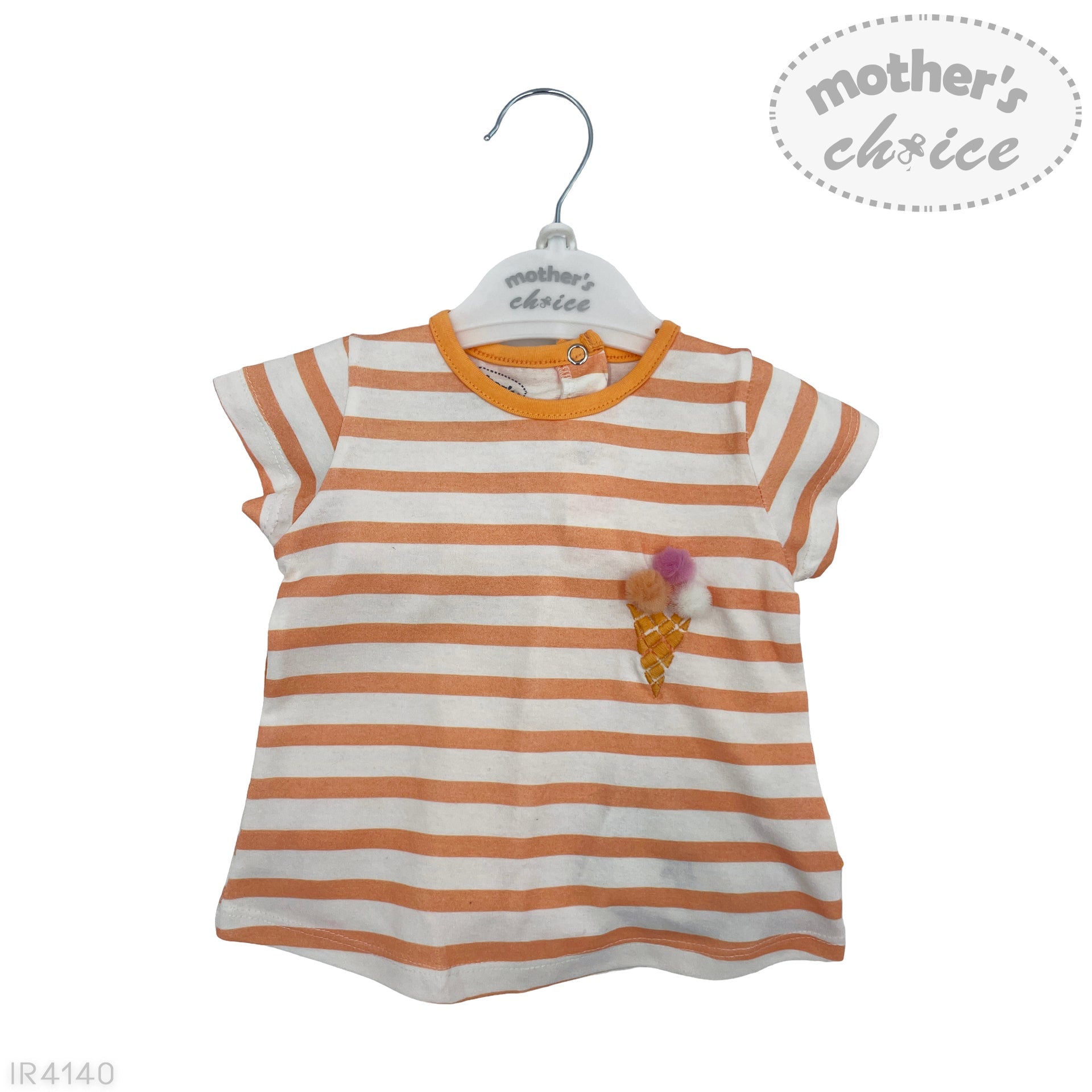 Mother's Choice Girls Ice Cream 2 Piece Set In Orange and White