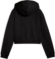 Puma Girls Essentials 2 Colour No.1 Short Length Hoddie In Black