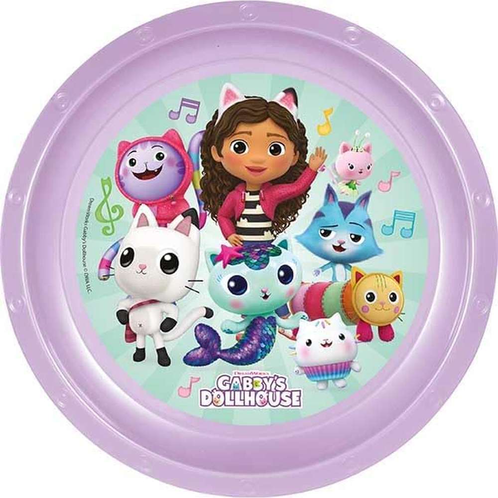 Gabby's Dollhouse Easy Plastic Plate In Clear Pink