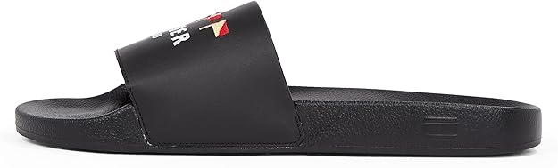 Tommy Hilfiger Mens Flags Pool Slides Black