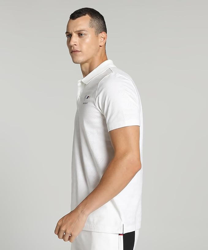 Puma Mens Bmw Mms Jacquuard Polo Shirt White