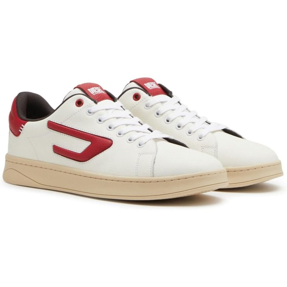 Diesel Mens Athene S Athene Low Sneakers In Jester Red/Peacoat Blue/Pebble/Bright White