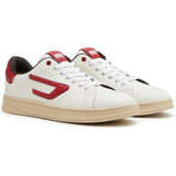 Diesel Mens Athene S Athene Low Sneakers In Jester Red/Peacoat Blue/Pebble/Bright White
