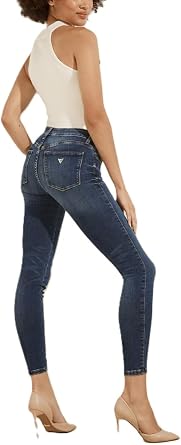 Guess Womens Cumberland Sexy Curve Jeans In Dark Wash