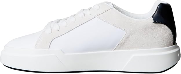 Calvin Klein Mens Chunky Lth Mix Shoes White And Black