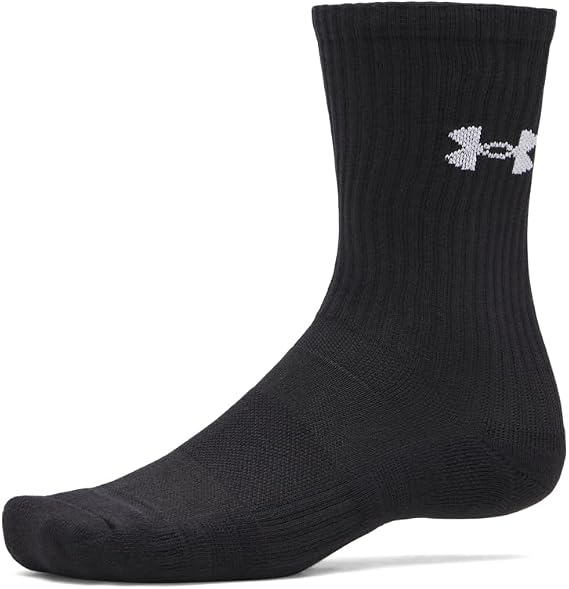 Under Armour Unisex Perfomance 3 Pack Crew Socks In Black