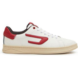 Diesel Mens Athene S Athene Low Sneakers In Jester Red/Peacoat Blue/Pebble/Bright White