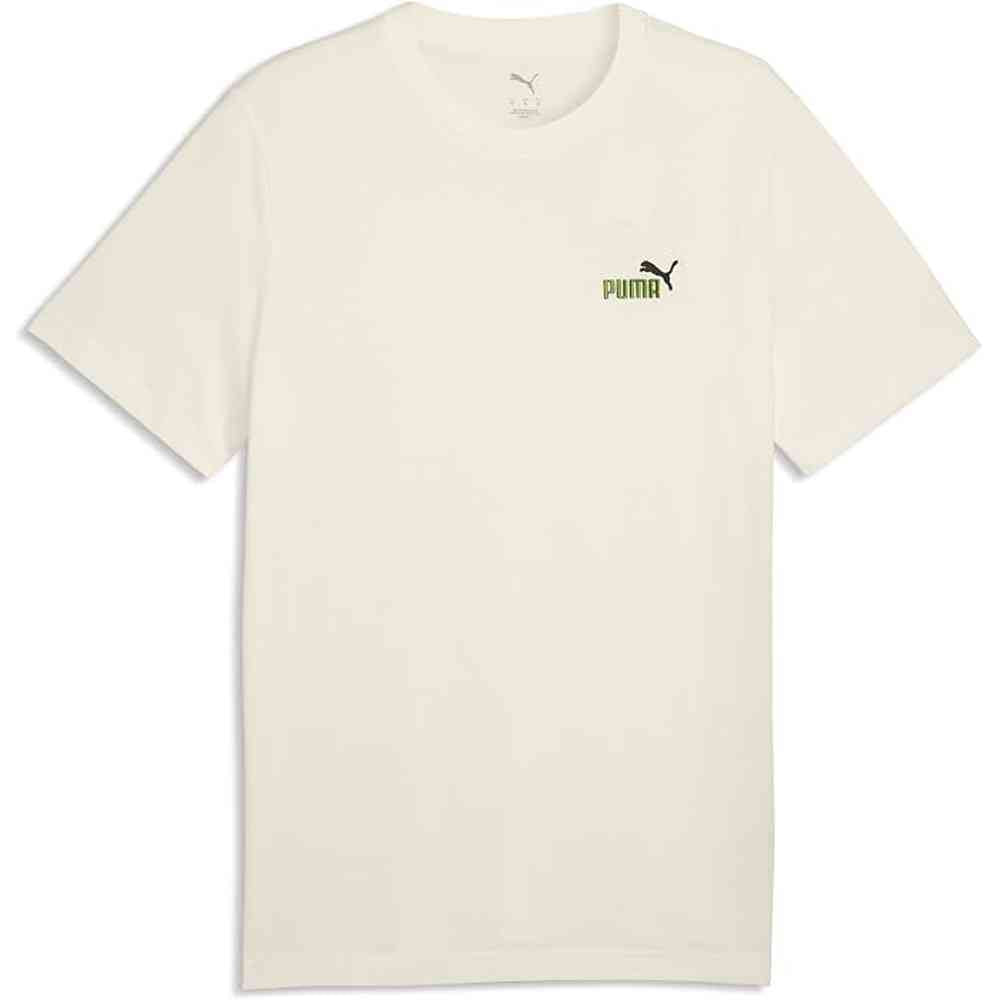 Puma Ess 2 Color Small No.1 Logo T-Shirt In Warm White