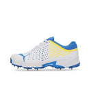 Puma Mens Spike Cricket Shoes In White/Blue/Yellow