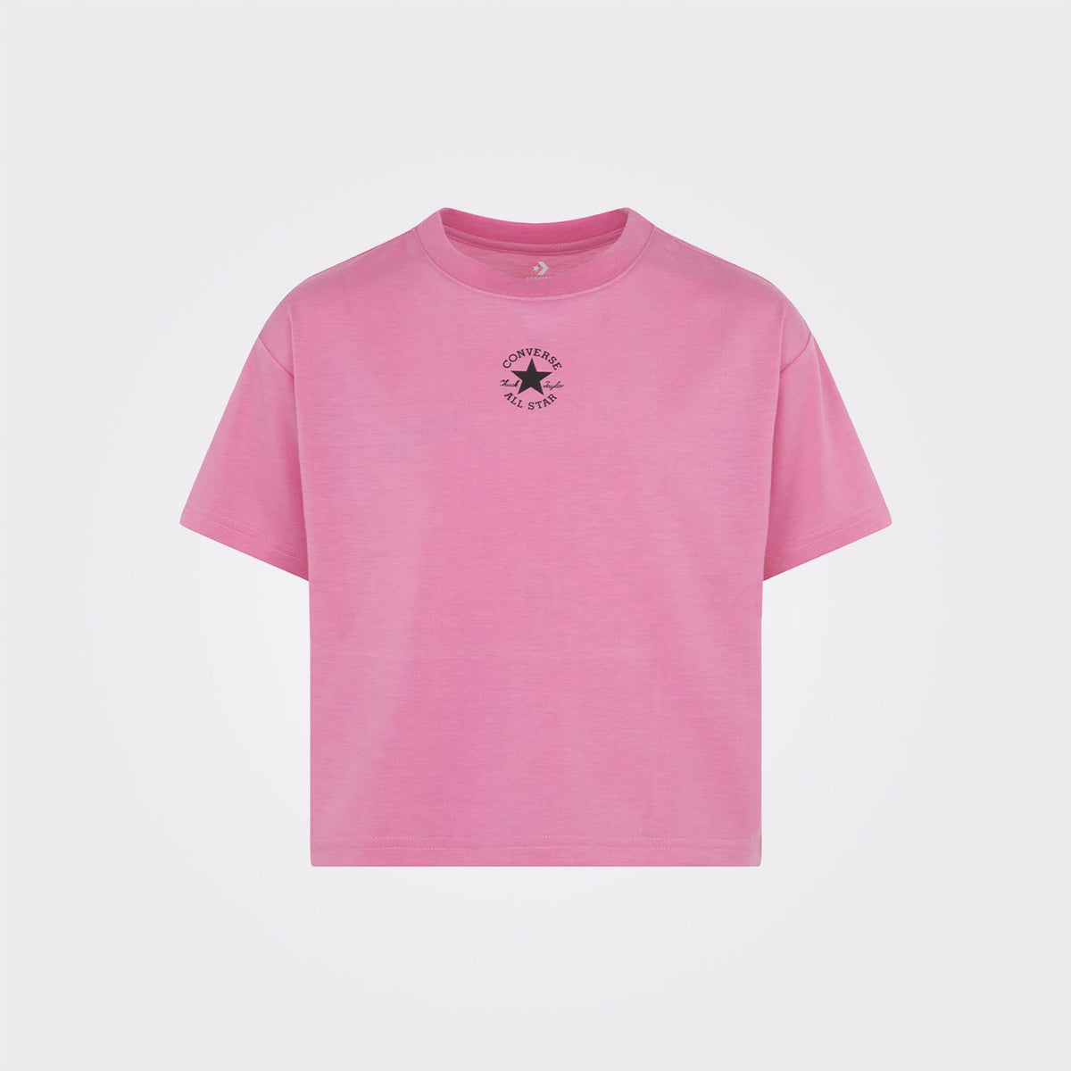 Converse Girls Chuck Patch Boxy T-Shirt In Pink