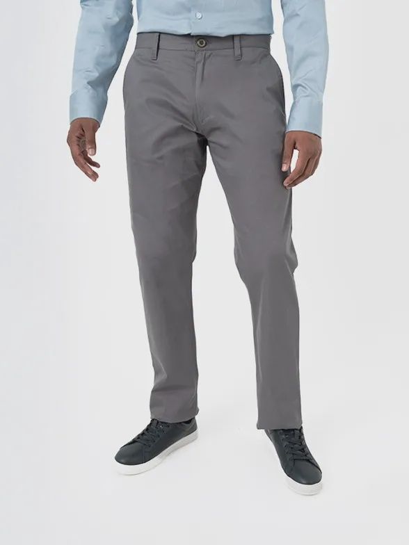 Polo Mens Essential Straight Leg Chino In Charcoal