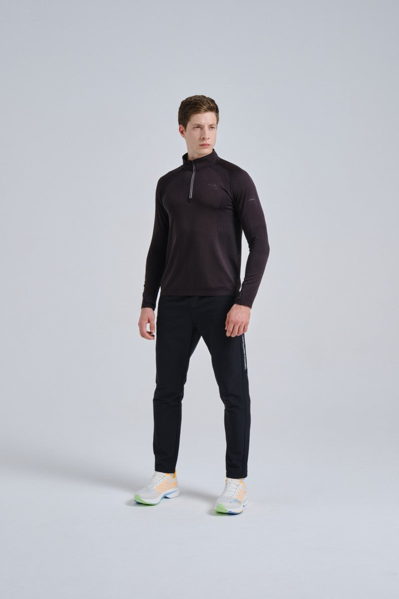 Anta Mens Advanced Running Long Sleeve Top In Black