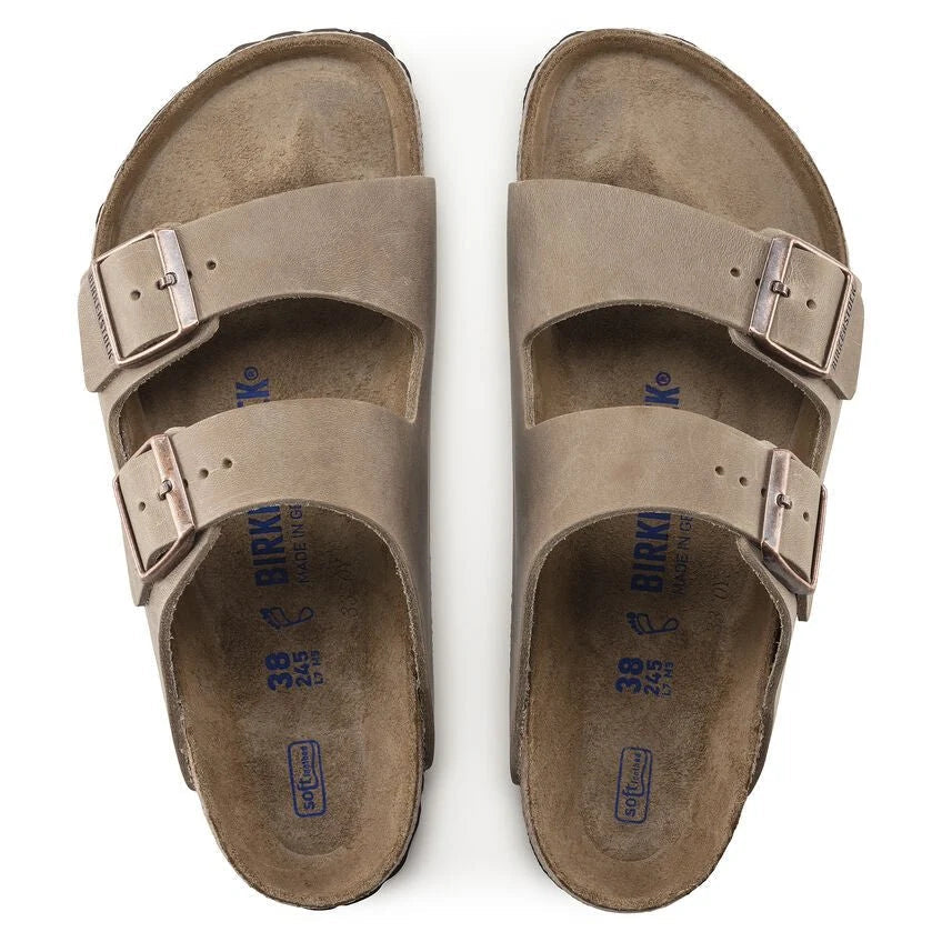 Birkenstock Mens Arizona BS Oiled Leather Sandal In Tobacco Brown