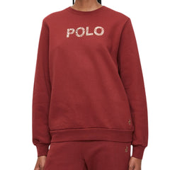Polo Amelia Long Sleeve Embelished Sweat Top Red