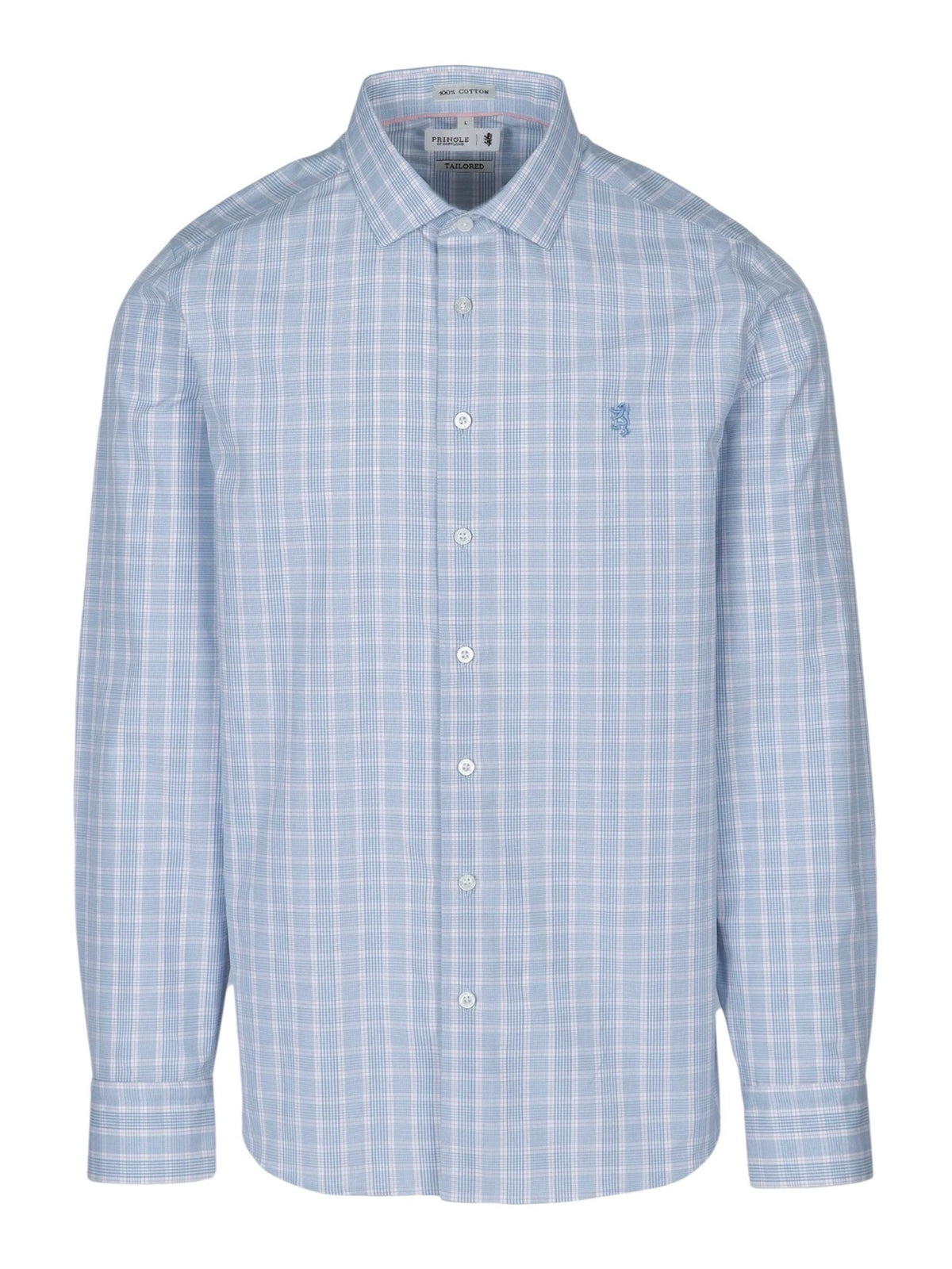 Pringle Mens Clark Check Long Sleeve Tailored Shirt In Blue