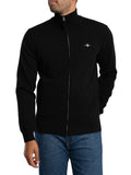 Gant Mens Superfine Lambswool Zip Cardigan In Black