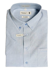 Pringle Mens Phillip Short Sleeve Oxford Classic Shirt In Light Blue