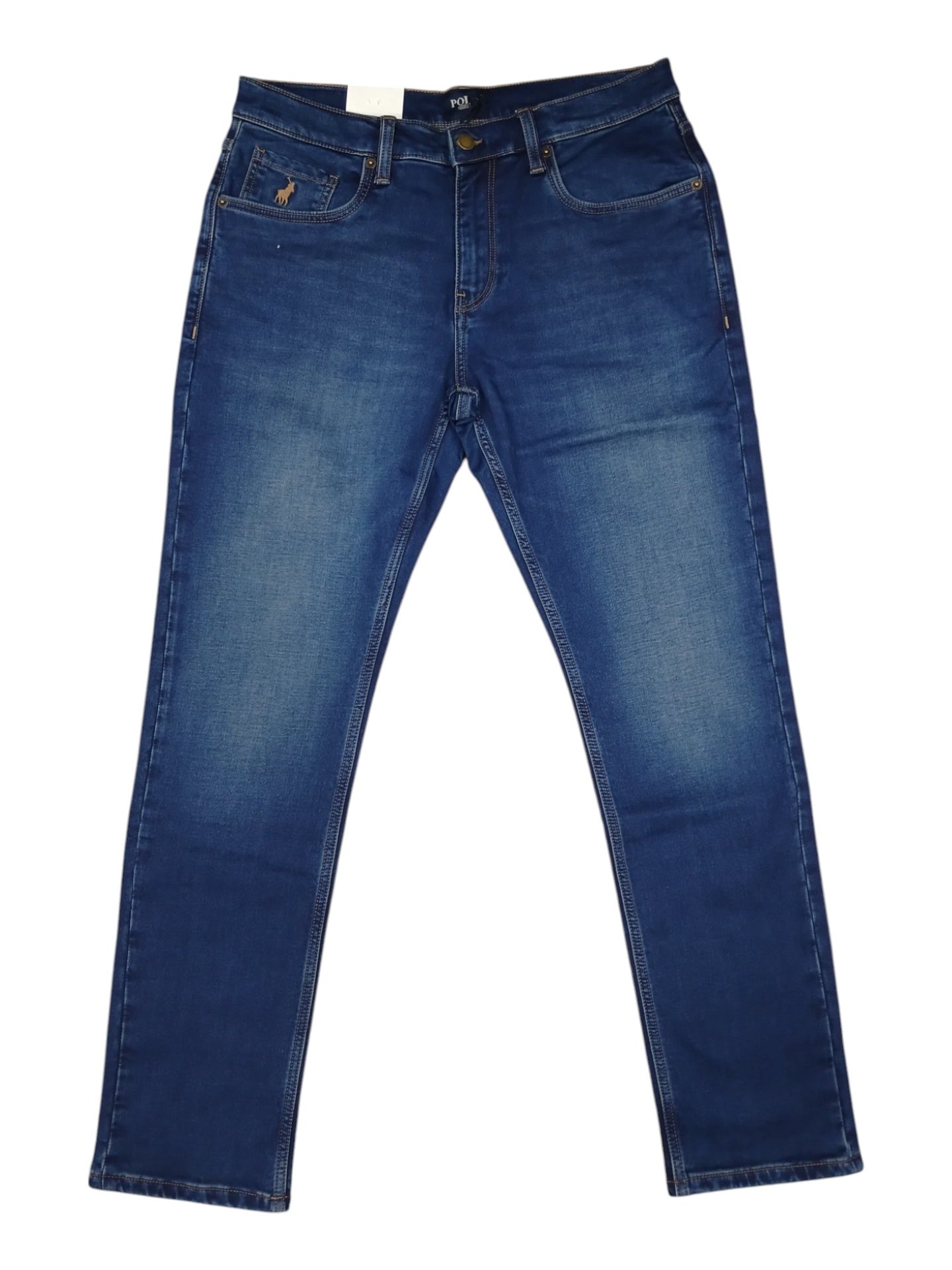 Polo Mens Knitted Slim Leg Denim In Dark Wash