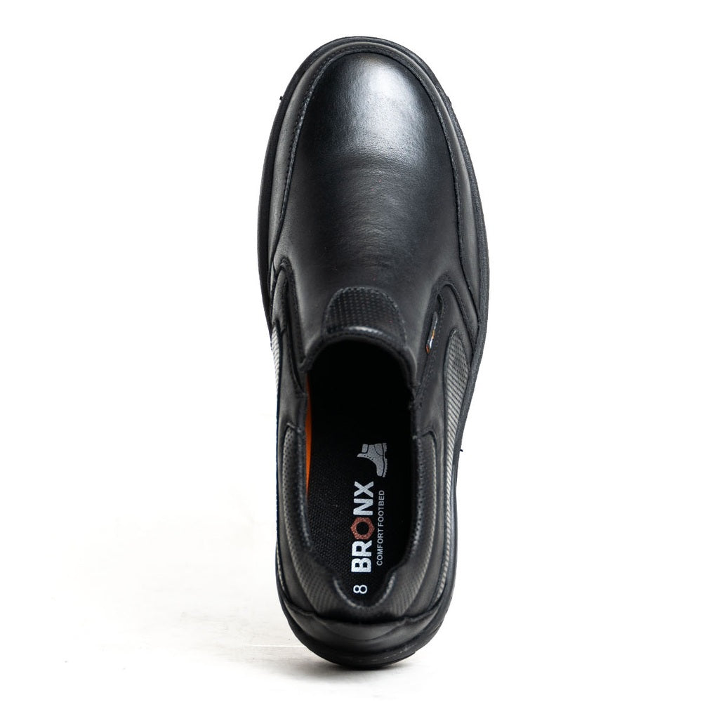 Bronx Mens Casual Slip On Belmont Shoes In Black