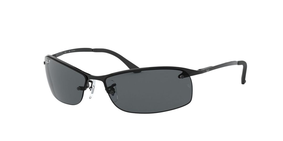 Ray-Ban Rb3183 Dark Black 1/2 Frame Polarized