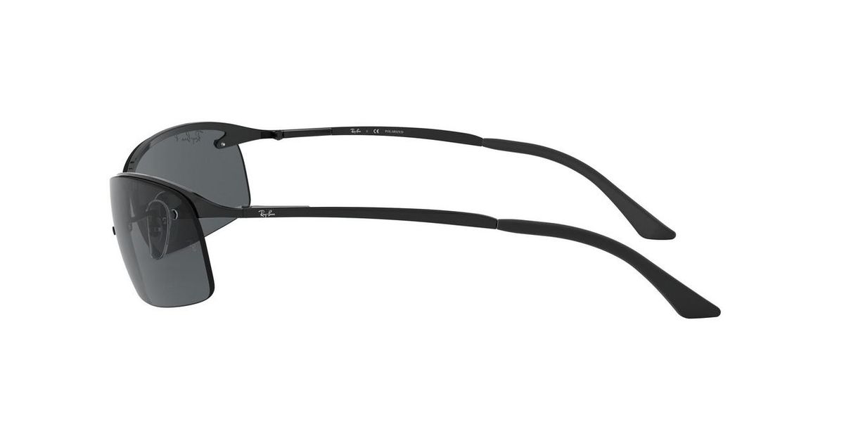 Ray-Ban Rb3183 Dark Black 1/2 Frame Polarized